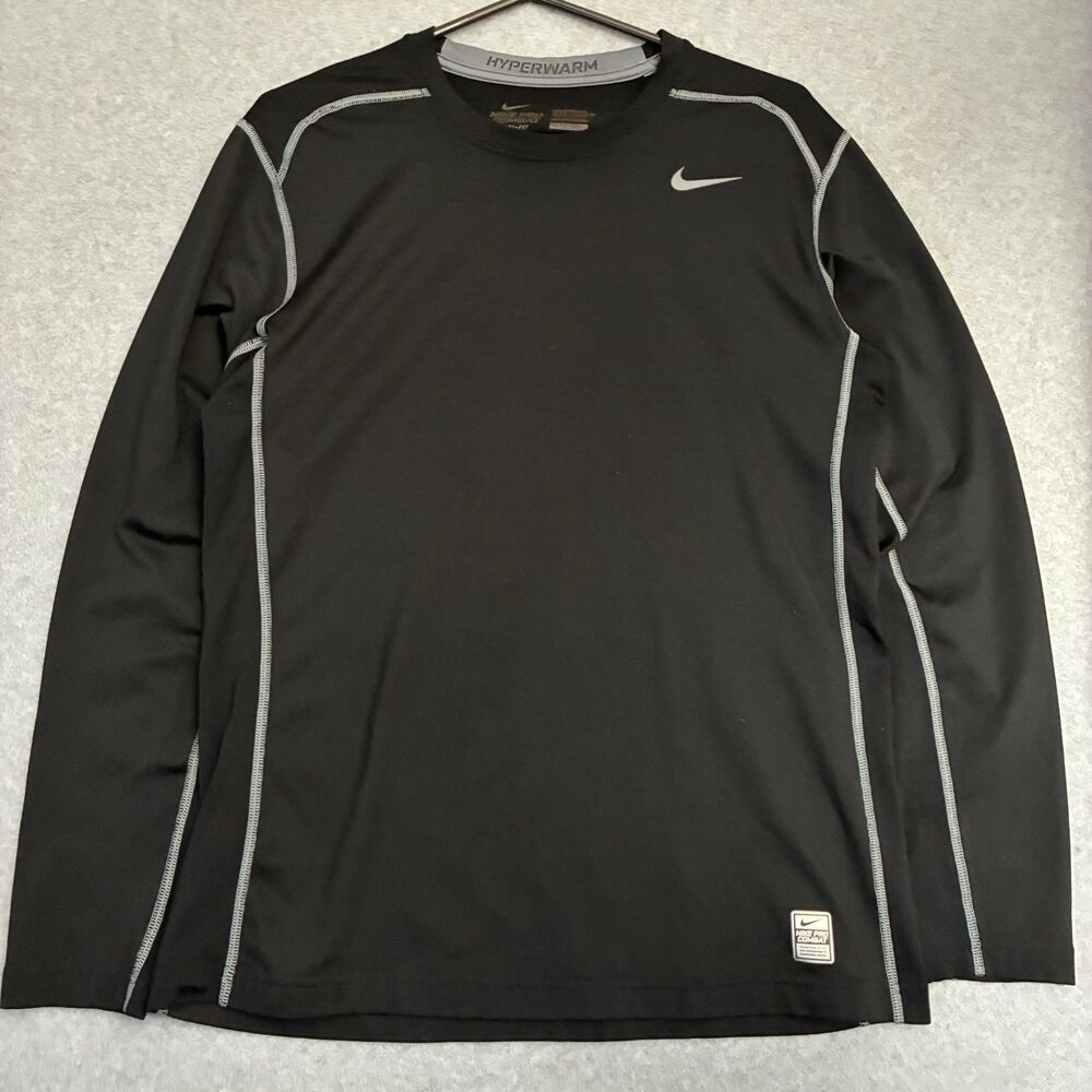 Nike Pro Combat Hyperwarm Dri Fit Compression Shirt Black Men’s Large